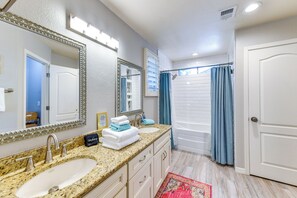 Hair dryer, towels