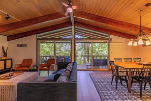 TV, fireplace, books - Chasing Birdies- Fully renovated, Beech Mountain Club access! (Beech Mountain)