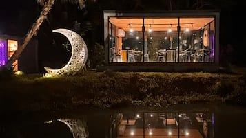 Outdoor banquet area