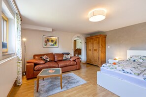 1 slaapkamer, een strijkplank/strijkijzer, gratis wifi, beddengoed