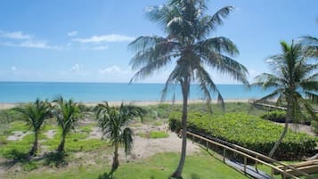 Plage, chaises longues, serviettes de plage