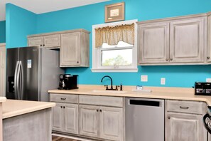 House, Multiple Beds (Dolphin Daze) | Private kitchen | Oven, toaster - Dolphin Daze (Port St. Joe)