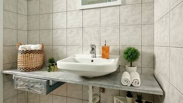 Villa Confort | Baño | Regadera, amenidades de baño gratuitas, secadora de cabello, toallas