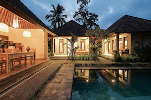 Front of property – evening/night - Pondok Sebali Private Villa (Ubud)