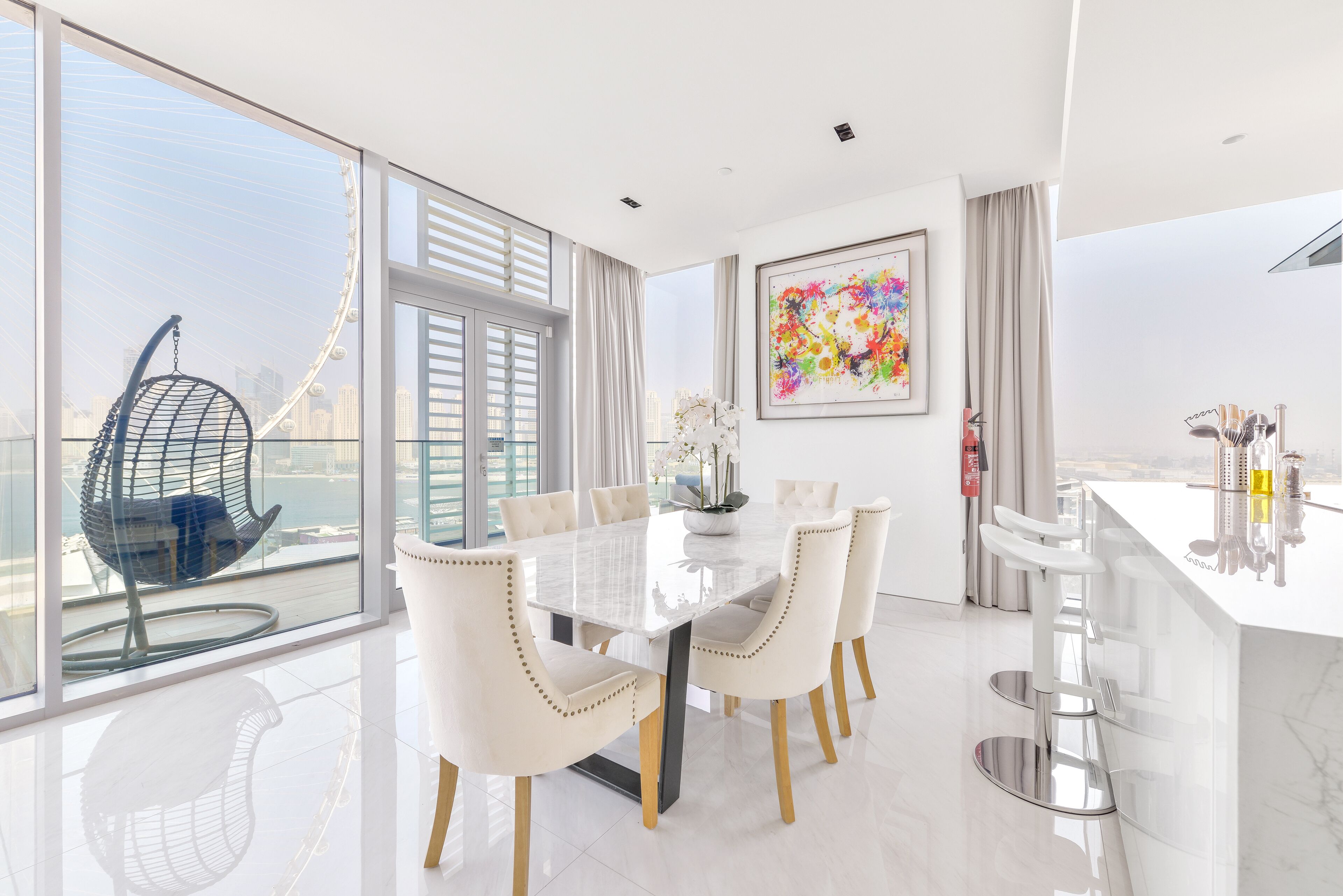 Panoramic Apartment, 3 Bedrooms, Balcony, Sea View | Private kitchen | Full-size fridge, microwave, oven, stovetop