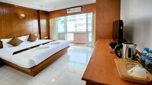 Deluxe Double Room | In-room safe, desk, laptop workspace, blackout drapes
