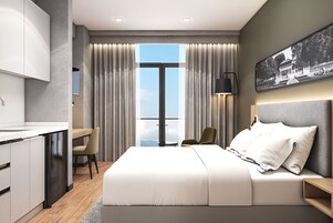 Ropa de cama de alta calidad y minibar 