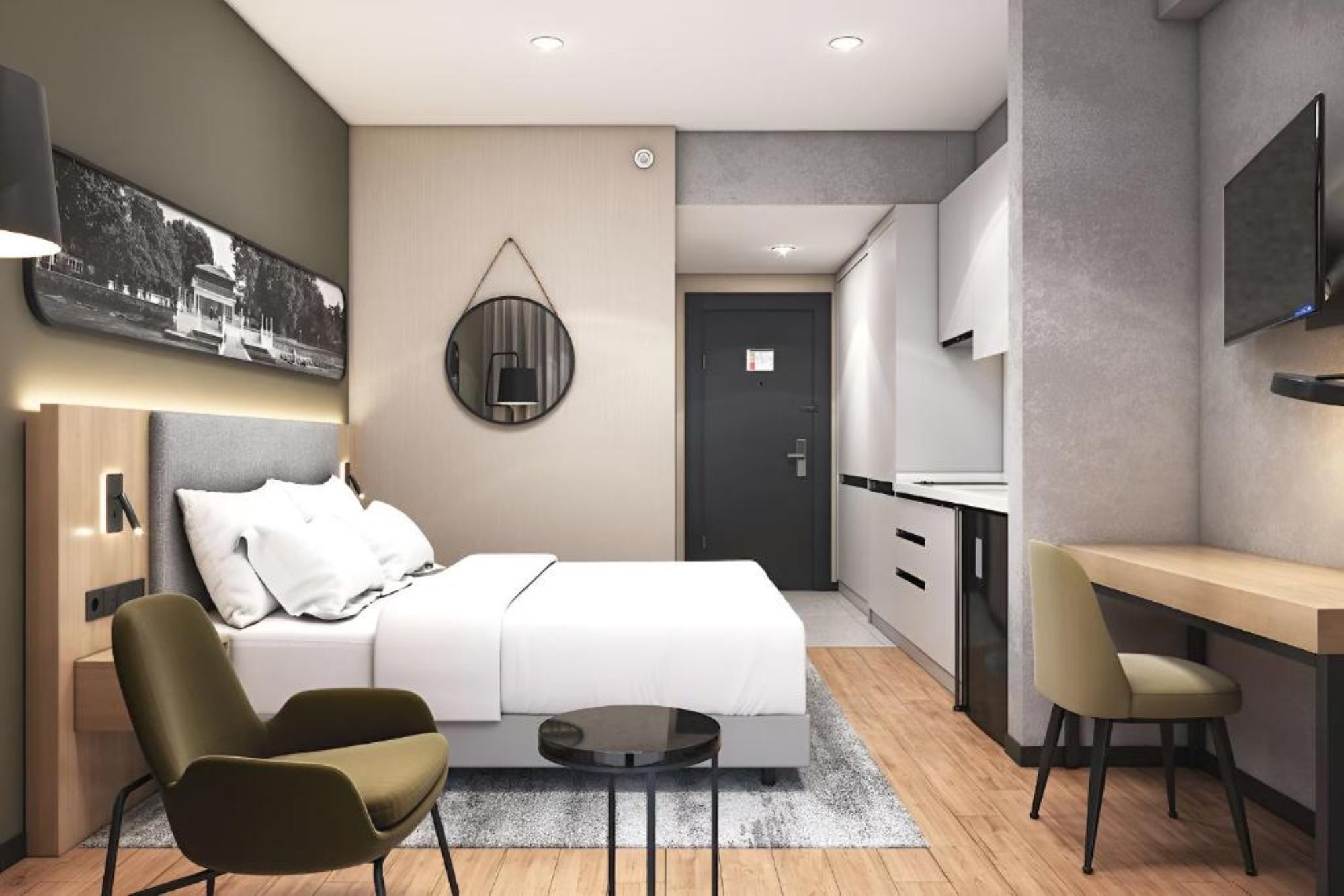 Habitación estándar, para no fumadores, cocineta | Ropa de cama de alta calidad y minibar 