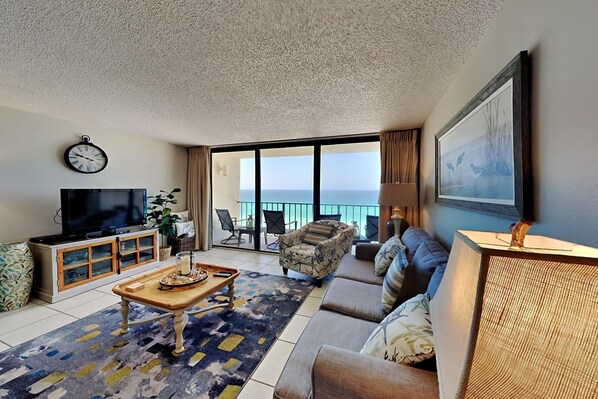 Condo, 1 King Bed with Sofa bed, Balcony, Ocean View (#1109) | Living area | TV