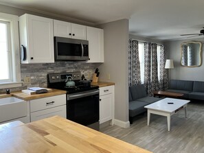 Fridge, microwave, oven, toaster