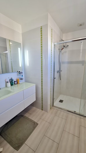 Shower, hair dryer, bidet - Appartement Toit Terrasse "villa Ô Perchée" (Albitreccia)