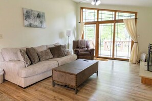 Smart TV, fireplace, table football, printers