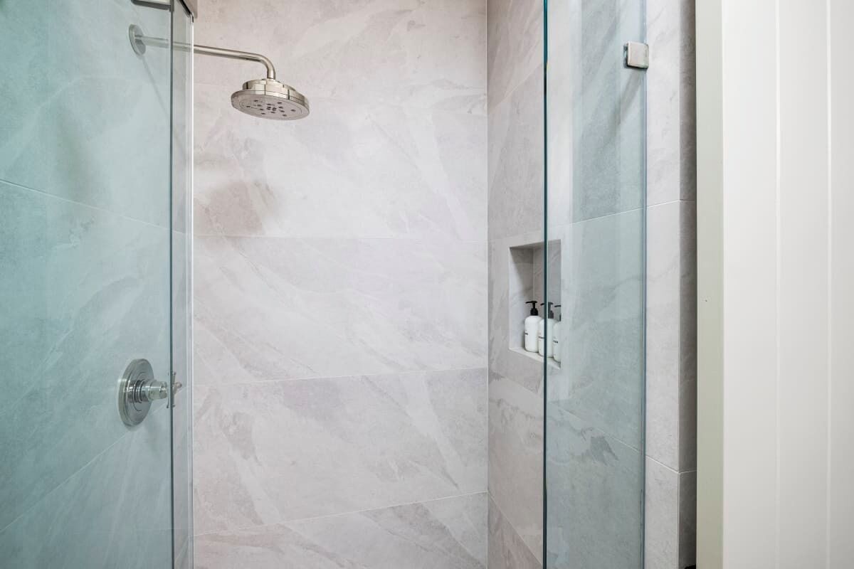 Shower, eco-friendly toiletries, hair dryer, towels