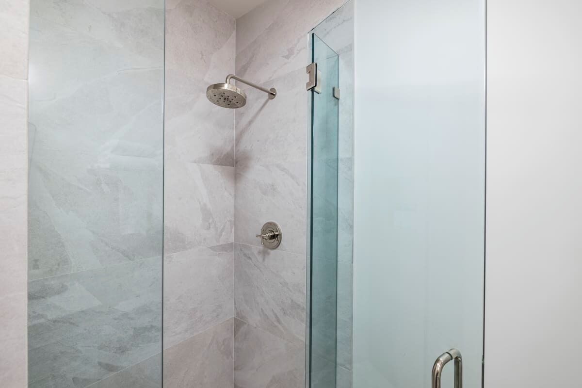 Shower, eco-friendly toiletries, hair dryer, towels