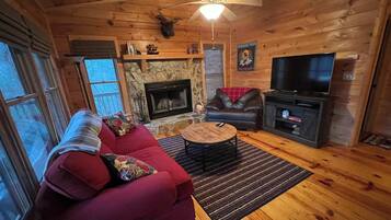 TV, fireplace, DVD player