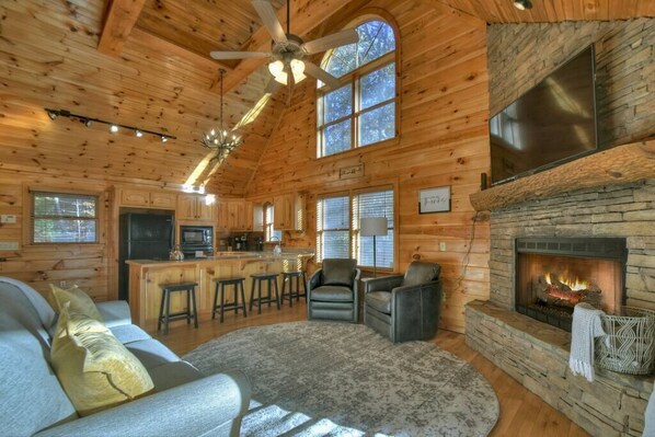 TV, fireplace, offices - Spruced Up | Free Night Offer! (Mineral Bluff)