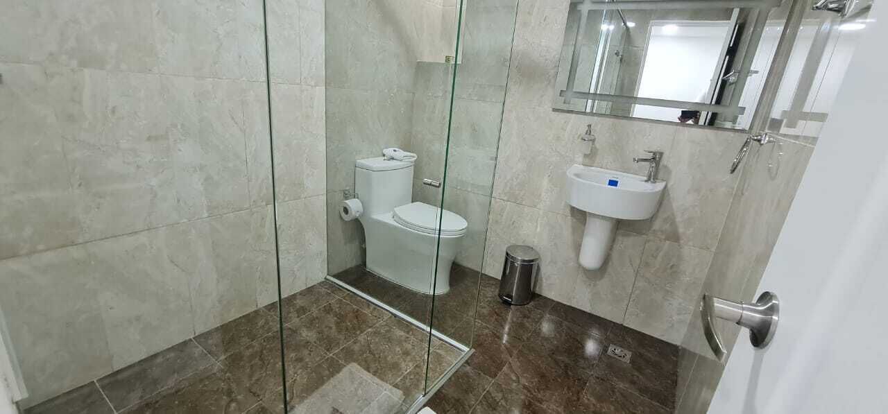 deluxe triple room | bathroom | shower, rainfall showerhead, heated floors, towels