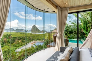 Villa Panoramic - 1 kingsize-sÀng - privat pool - havsutsikt | Utsikt frÄn rummet