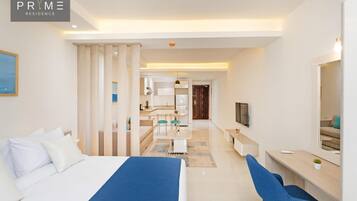 1 sovrum, värdeförvaringsskåp på rummet och mörkläggningsgardiner