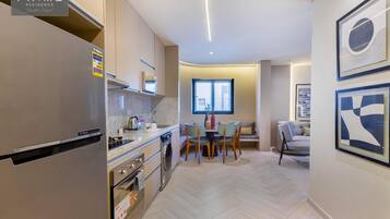 Superior-Apartment, 2 Einzelbetten | 1 Schlafzimmer, Zimmersafe, Verdunkelungsvorhänge