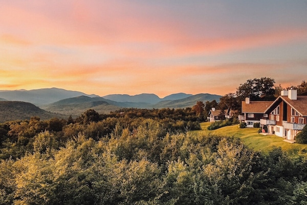 Take in the ever changing mountain views from our hilltop chalet.