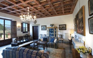 Een televisie, een open haard en een dvd-speler