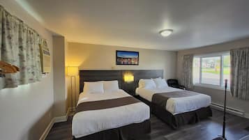 Standard Room, 2 Queen Beds | 1 bedroom, desk, laptop workspace, free WiFi