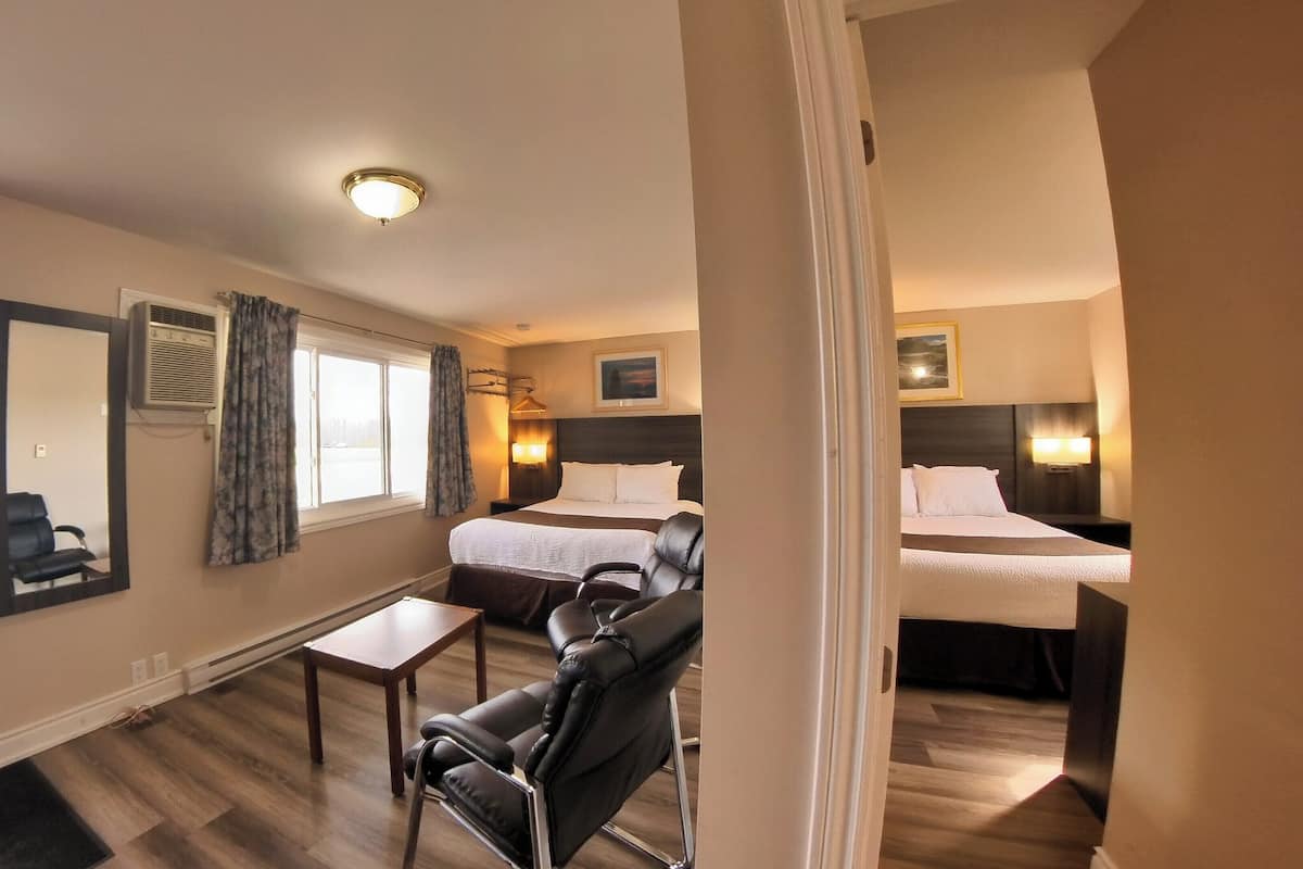 Deluxe Room, 2 Queen Beds | 1 bedroom, desk, laptop workspace, free WiFi