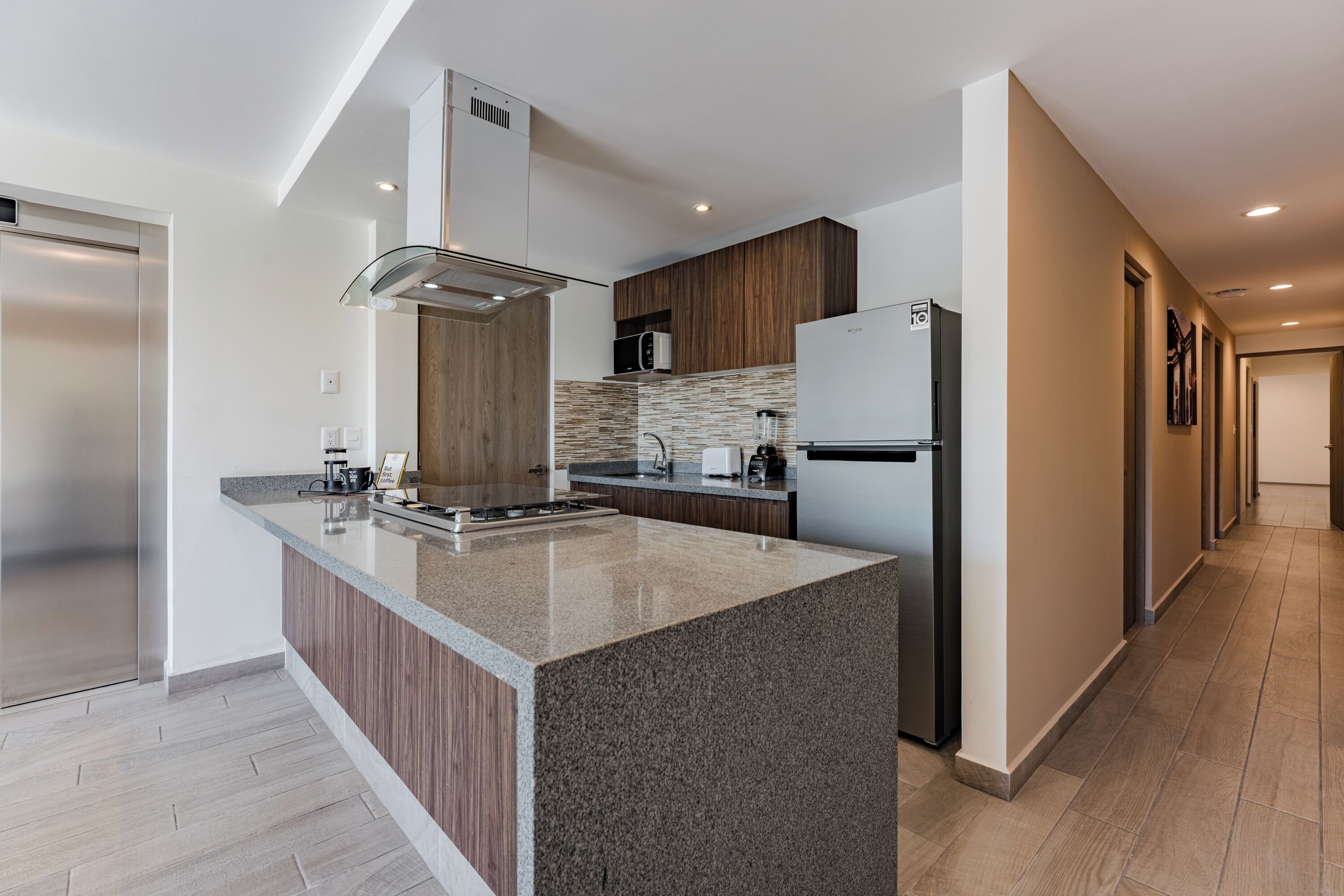 Standard Apartment | Private kitchen | Microwave, blender, cookware/dishes/utensils, freezer