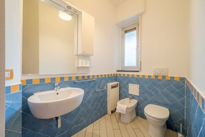 Regadera, secadora de cabello, bidet, toallas 