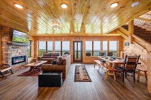 Télévision, cheminée, jeux vidéo