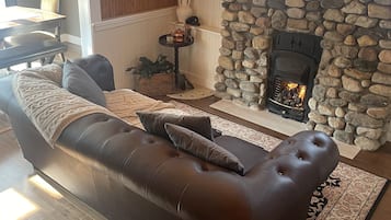 Fernseher, Kamin, Tischfußball, Bücher