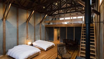 Room, 64sqm, Max. 5 people, 4 Double beds + 1 Extra futon, Non Smoking | Free WiFi, bed sheets