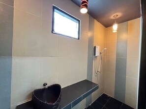 Family Shared Dormitory, Multiple Beds, Lanai, Mountain View | Bathroom | Shower, free toiletries, hair dryer, towels - The Green Season Resort Chiang Rai (Mae Chan)