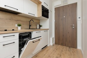 Fridge, microwave, oven, stovetop - Kasprzaka 29 | Cozy Studio with A/C | Wola (Warszawa)