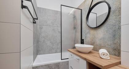Stylish Apartment in Wroclaw | Balcony and Workspace