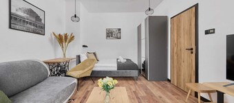 Stylish Apartment in Wroclaw | Balcony and Workspace