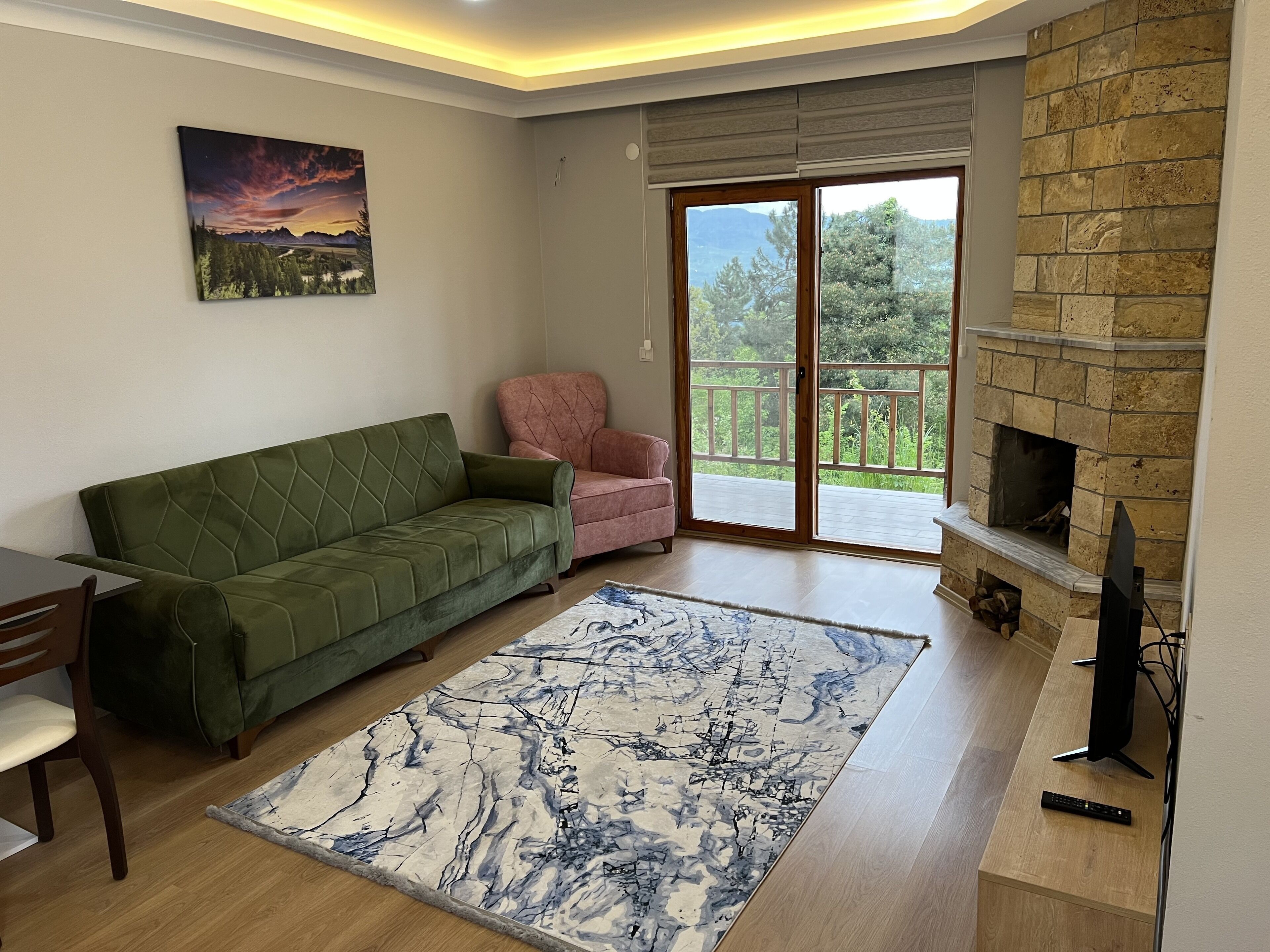 32-吋 LCD 液晶電視、衛星頻道、電視、壁爐