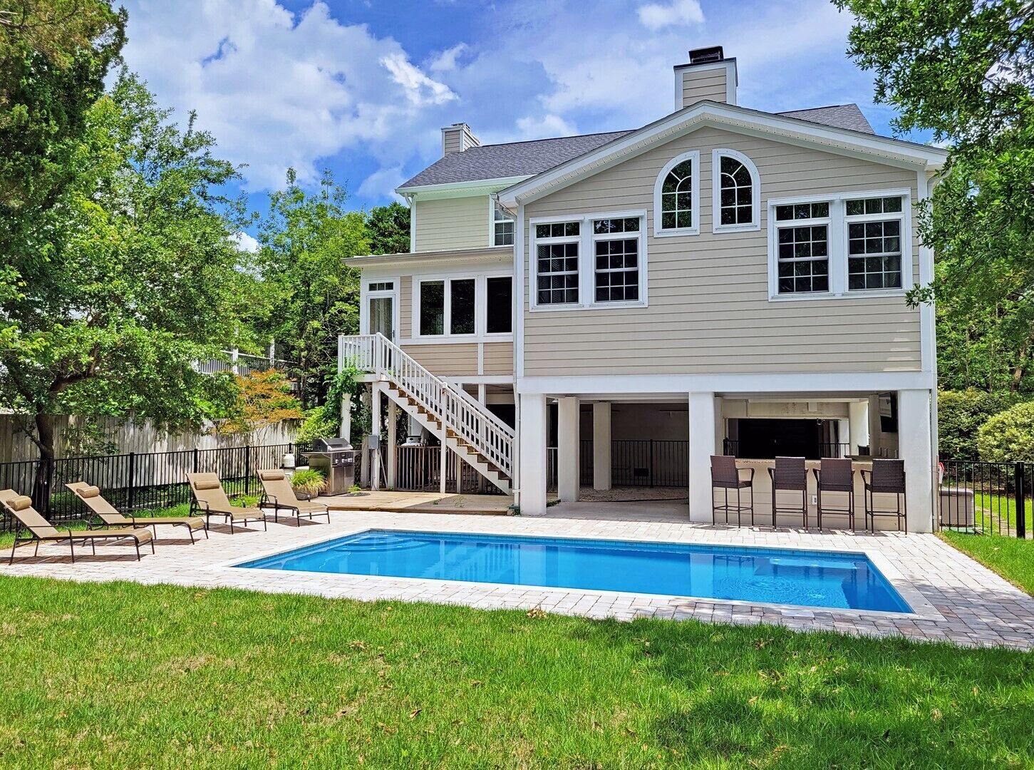 Raised 2-Story Beach House, Beautiful Updates, Private Pool, Easy Walk to Beach