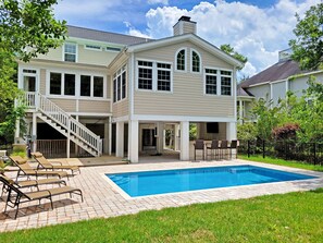 Outdoor pool - Raised 2-Story Beach House, Beautiful Updates, Private Pool, Shortcut to Beach (Pawleys Island)