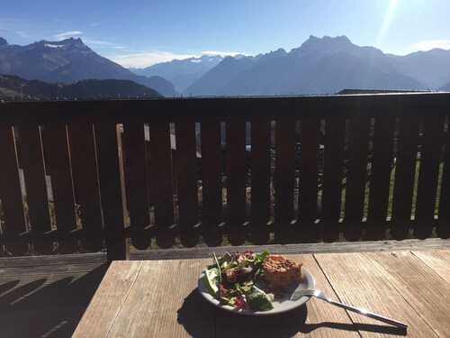 Swiss Chalet With Breathtaking Views of the Alps and the Rhone Valley