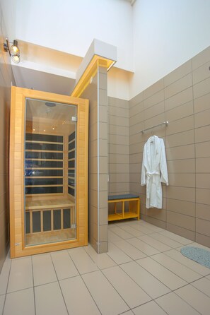 Doppia Comfort, sauna | Bagno | Doccia, soffione a pioggia, asciugacapelli, accappatoio