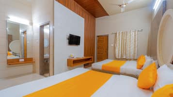 Family Twin Room | Living area | 33-inch LED TV with digital channels, TV