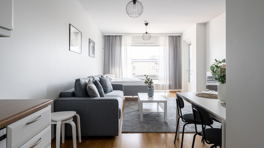 Top Floor 1BR Home with Parking, Sauna and Balcony