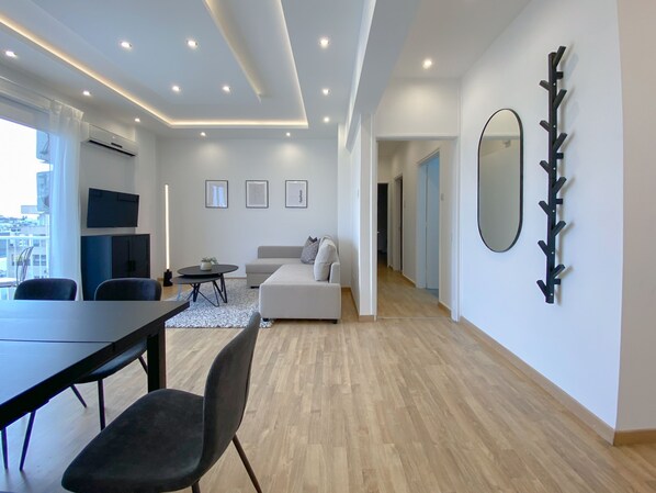 City Apartment | Living area | 40-inch Smart TV with digital channels, TV - Phaedrus Living Downtown Flat 704 (Nicosia)