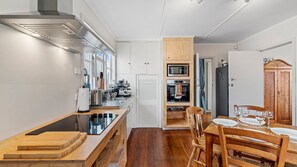 Fridge, microwave, coffee/tea maker, toaster