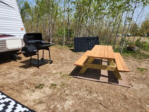 Outdoor dining - Week discount. RV on 365 ac parcel with 15 Mile Stream running thru the property (Albion)