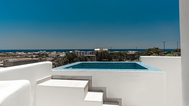Basic Apartment, 2 Bedrooms (Lemon) | View from room - Tree Houses with private jaccuzi (Santorini)