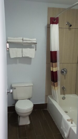 Baignoire, articles de toilette gratuits, serviettes fournies, savon