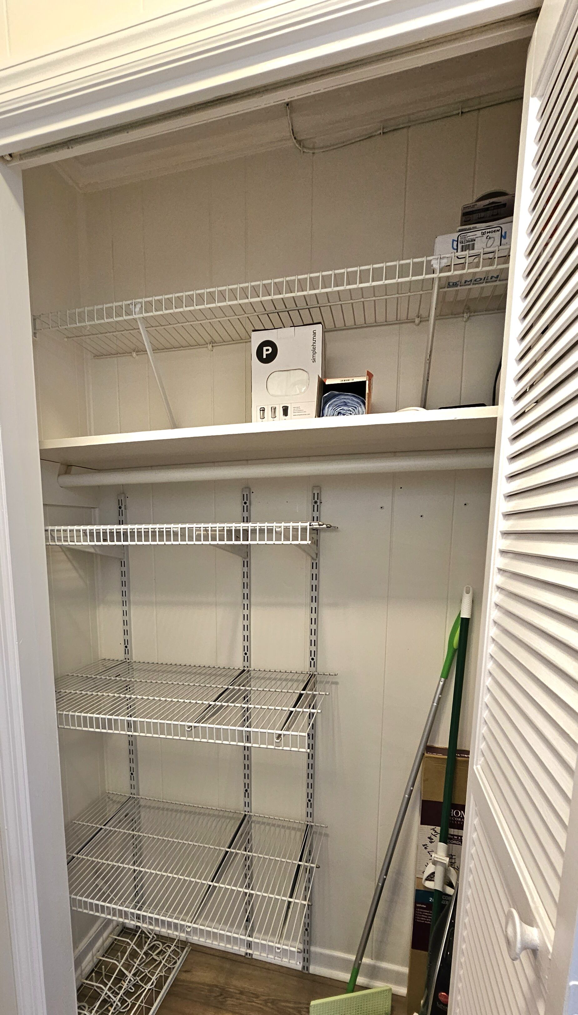 Lots of extra storage, and cleaning supplies if needed.